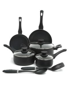 Oster Ashford 10 Piece Aluminum Nonstick Cookware Set in Black