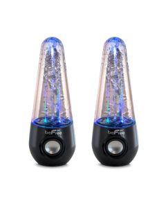 beFree Sound Bluetooth LED Dancing Water Multimedia Speakers in Black