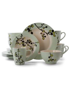 Elama Retro Bloom 16 Piece Luxurious Stoneware Dinnerware with Complete Setting for 4