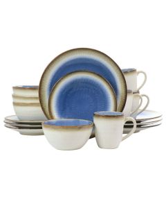 Gibson Elite Moonstruck 16 Piece Ceramic Dinnerware Set in Blue