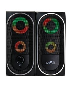 beFree Sound 2.0 Computer Gaming Speakers with LED RGB Lights
